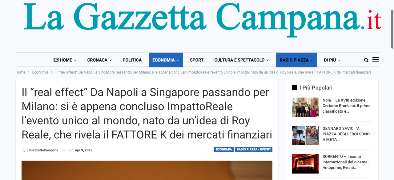 "La Gazzetta Campana" scrive di ImpattoReale IV